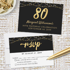 Retro 80th Birthday RSVP String Lights