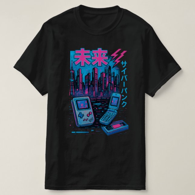 Retro 90 camiseta neón de Japón (Diseño del anverso)