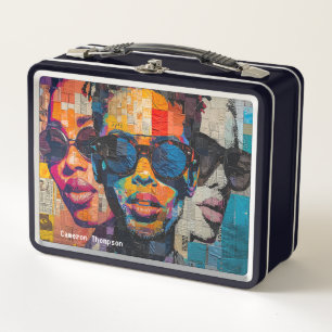 Retro 90's 80s Vintage Pop Art Tin Lunch Box
