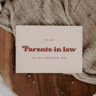 Retro a mis suegros en mi tarjeta del día de boda