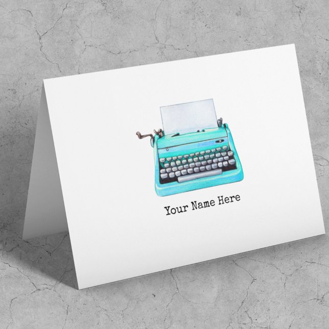 Retro académico personalizado de máquina de escrib (This aqua typewriter is retro, whimsical, scholarly and fun!)