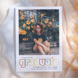 Retro | Anuncio de Foto de Graduado en Naranja