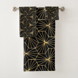 Retro Art Deco Gold Black Geometric Pattern