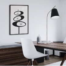 Retro ART IMPRESIÓN Edad Atómica Starburst Minimal