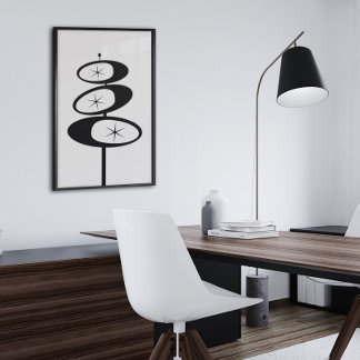 Retro ART IMPRESIÓN Edad Atómica Starburst Minimal