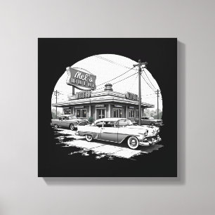 Retro Arte de pared de canvas de Diner de los años