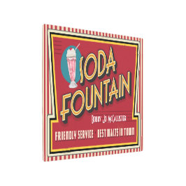 Retro - Arte Metalizado de la fuente de soda vinta
