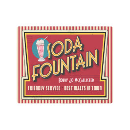 Retro - Arte Metalizado de la fuente de soda vinta
