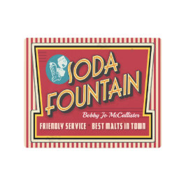 Retro - Arte Metalizado de la fuente de soda vinta