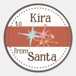 Retro Astro Stars Holiday Gift Tag Pegatinas