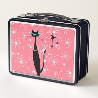 Retro Atomic Era Mid Century Modern MCM Black Cat