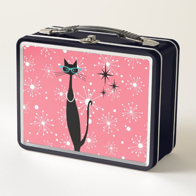 Retro Atomic Era Mid Century Modern MCM Black Cat (Anverso)