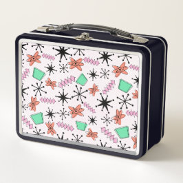 Retro Atómico MCM Naranja rosa Negro Verde