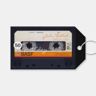 Retro Audiotape 50 cumpleaños Gracias etiqueta de