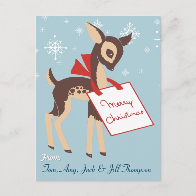 Retro Baby Reindeer | Postal de navidades (Anverso)