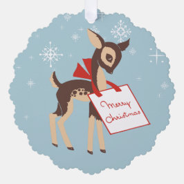 Retro Baby Reindeer | Tarjeta navideña de ornament