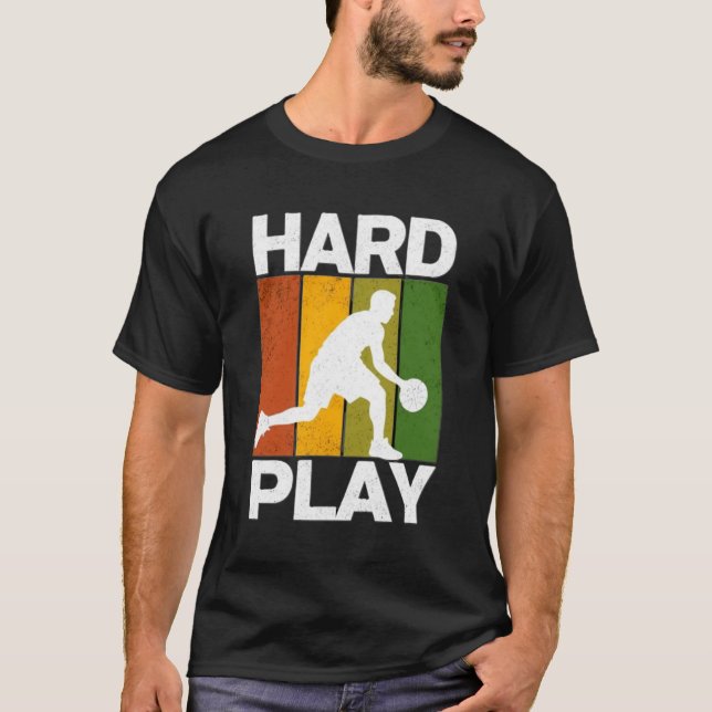 Retro Baloncesto Jugador Acción dinámica camiseta (Anverso)