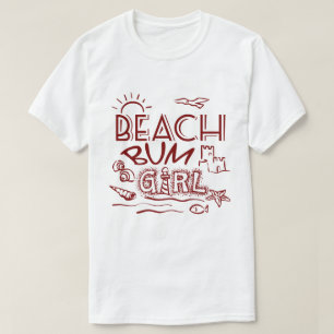 Retro Beach Bum Chica camiseta