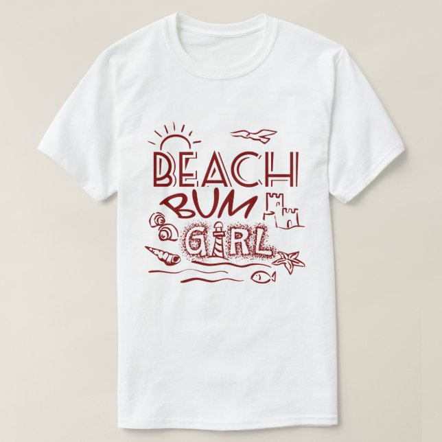 Retro Beach Bum Chica camiseta (Diseño del anverso)