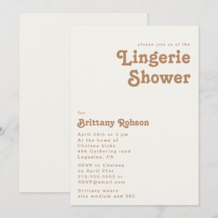 Retro Beach   Invitación de Ducha de Lencería Marf