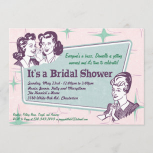 Retro Beehive Hairdo - Invitación a la ducha nupci