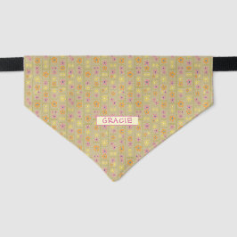 Retro Beige Parche Floral Personalizado Mediano