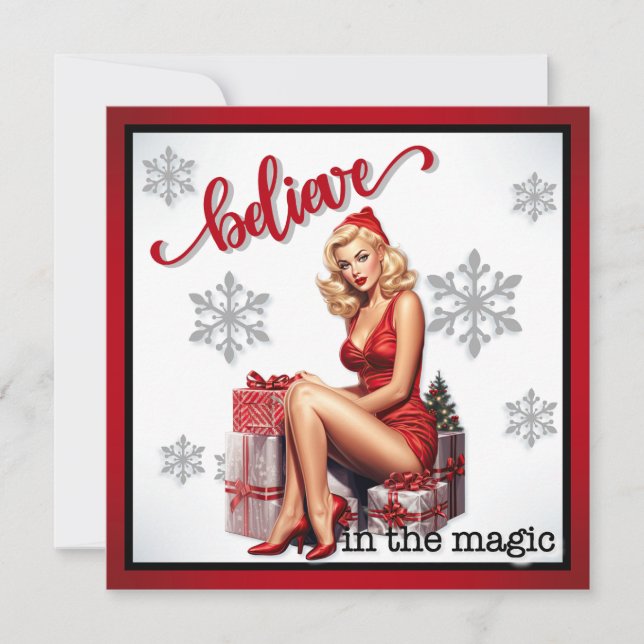 Retro Believe in Magic Navidad Pinup (Anverso)