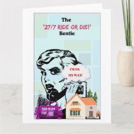 Retro Bestie, mejor amigo, tarjeta de divertida ga