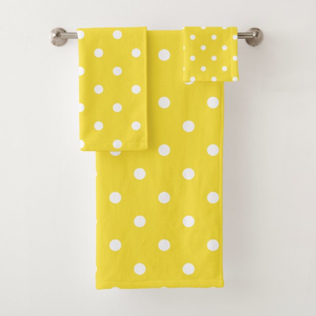 Retro Blanco Lunares En Amarillo Botón De Oro (In situ)
