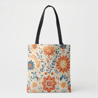 Retro Bloom Burst - Bolsa Tote