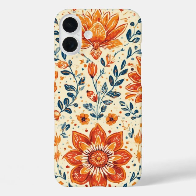 Retro Bloom Burst - Funda IPhone 16 (Reverso )