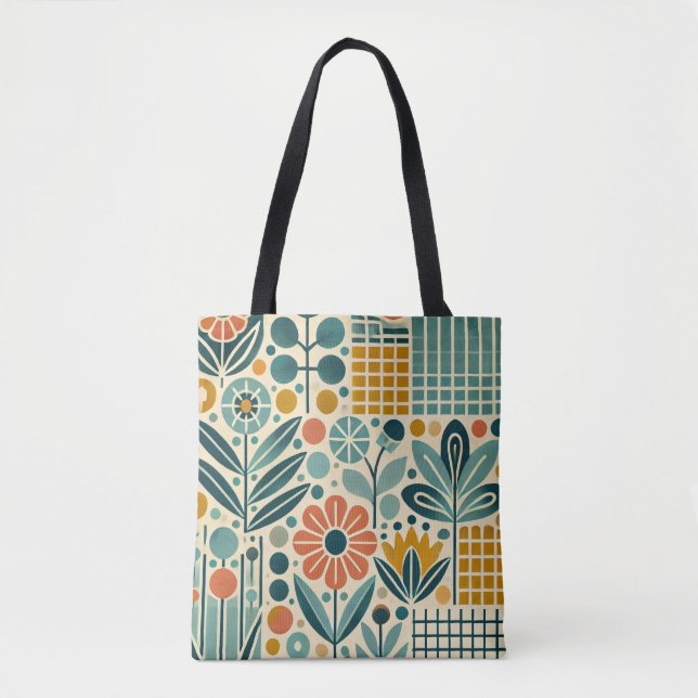 Retro Bloom Grid, bolsa de toques florales (Anverso)