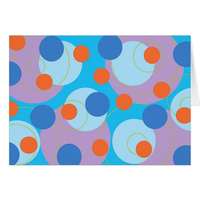 Retro Blue Ice Dots Funky Groovy Color Fun Card (Anverso (Horizontal))