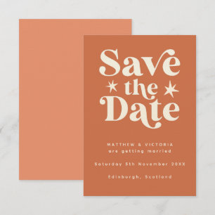 Retro Boho simple Guardar la tarjeta de fecha