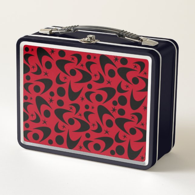 Retro Boomerangs Metalizado Lunch Box (Anverso)
