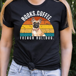 Retro Bulldog francés Libra camiseta de café