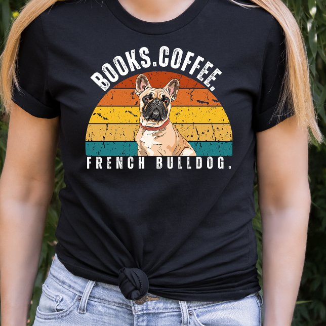 Retro Bulldog francés Libra camiseta de café (Subido por el creador)