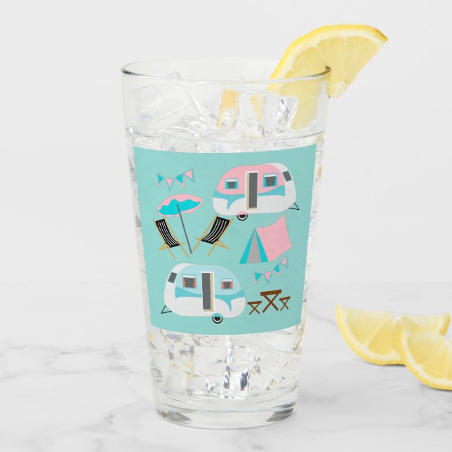 Retro Camping Caravan Tent Cute (Reverso (hielo))