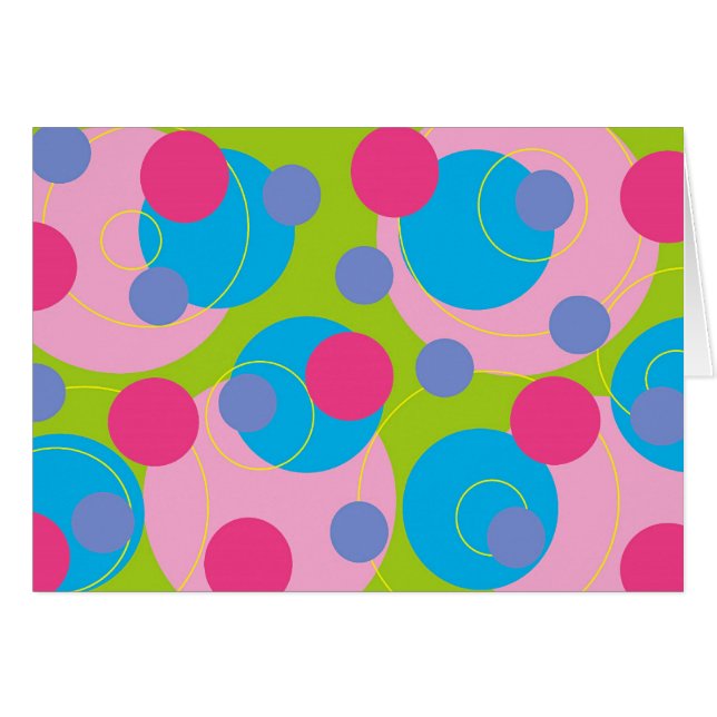 Retro Candy Pink Dots Funky Groovy Card (Anverso (Horizontal))