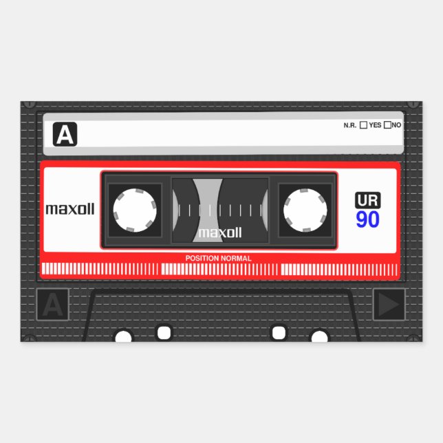 RETRO CASSETTE CINTA PEGATINA 70s 80s 90s (Anverso)