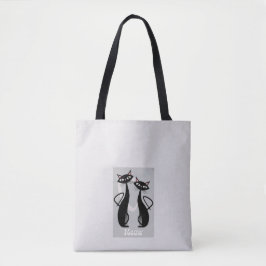 Retro Cats Graciosa Bolsa De Tote - Jugadora Y Ele