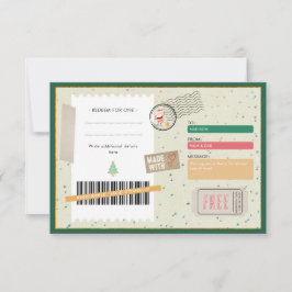 Retro Christmas Stocking Family Xmas Gift Coupon