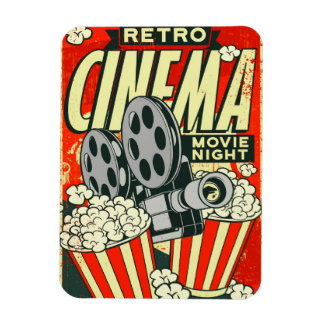 Retro *CINEMA* [Noche de la película] Imán flexibl