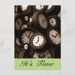 Retro Clocks Es tiempo de Invitaciones de recordat