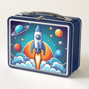 Retro, cohete espacial exterior