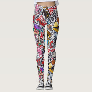 Retro Colegio Vibes Leggings - Diversión y estilo