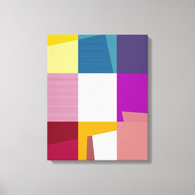 Retro Colorido Pop Art Lienzo envuelto (Anverso)