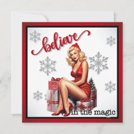Retro Cree en la Magia Navidad Pinup