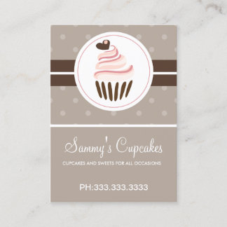 retro Cupcake Tarjetas de visita Bakery