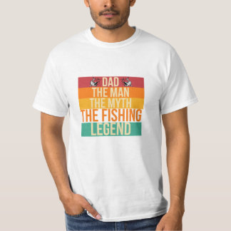Retro Dad la leyenda de la pesca camiseta del día